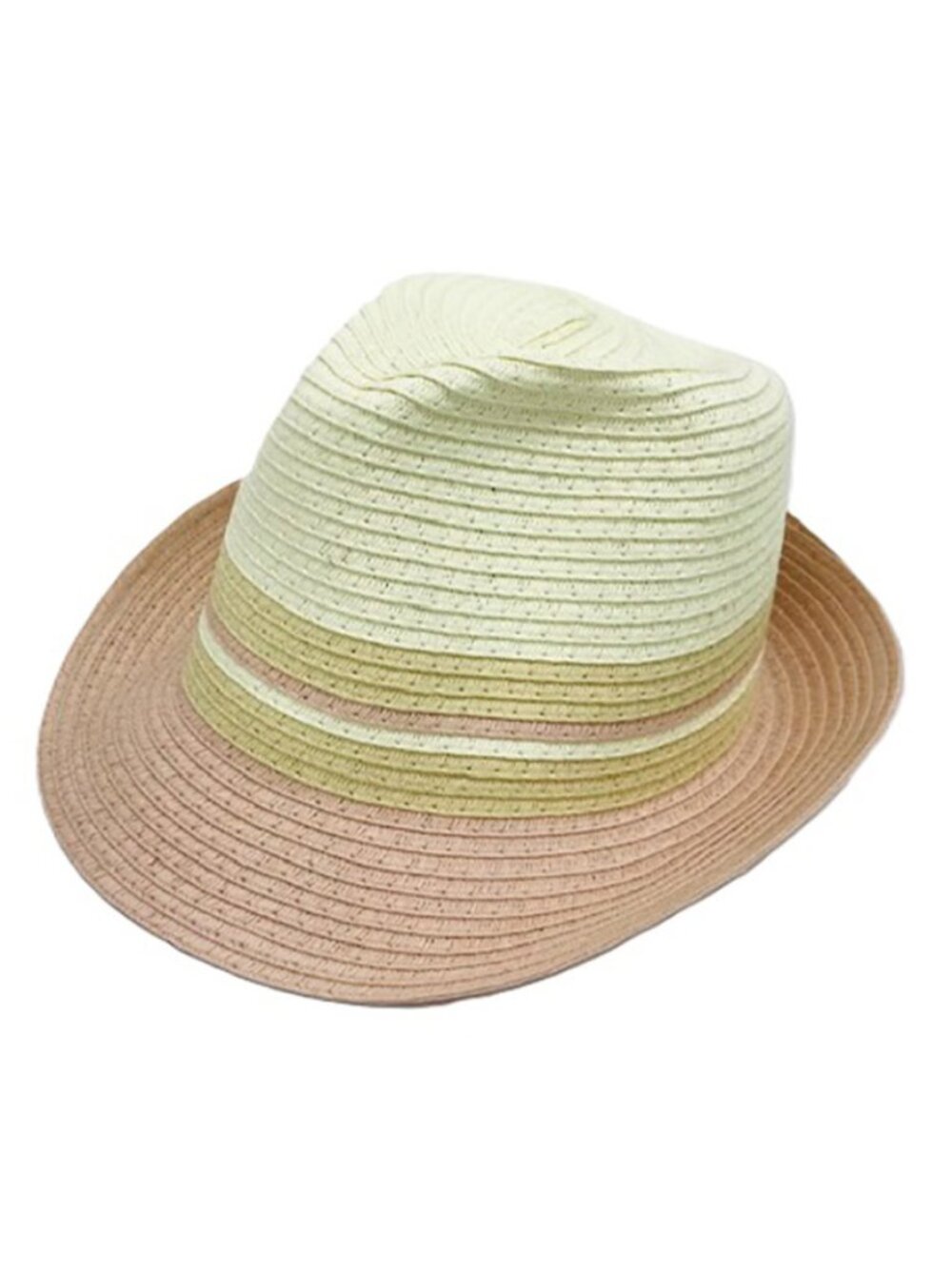 Women Summer Beach Travel Fedora Foldable Light Straw Hat-Multicolor-Pink